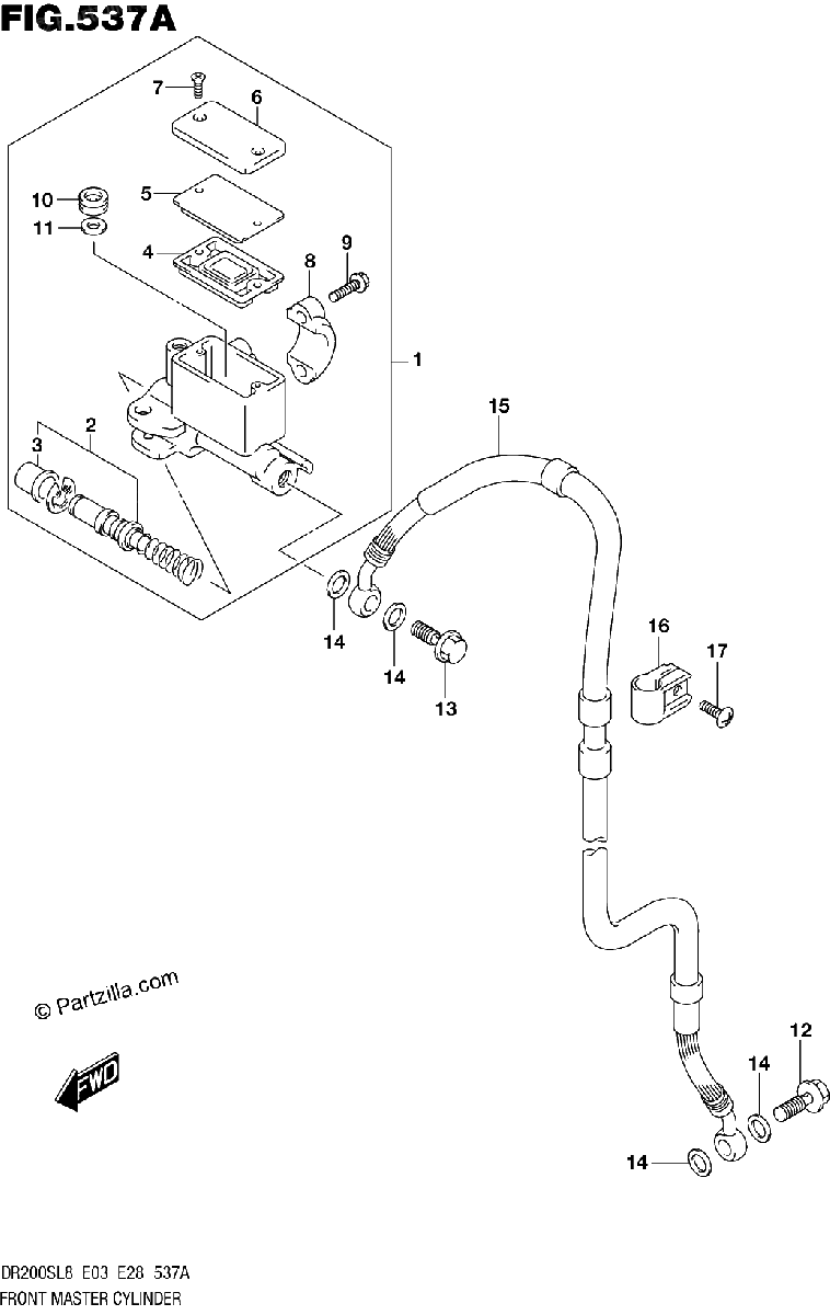 Diagrama de 537A FRONT MASTER CYLINDER