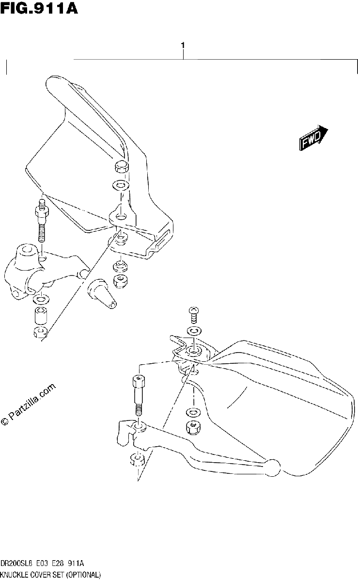 Diagrama de 911A KNUCKLE COVER SET OPTIONAL