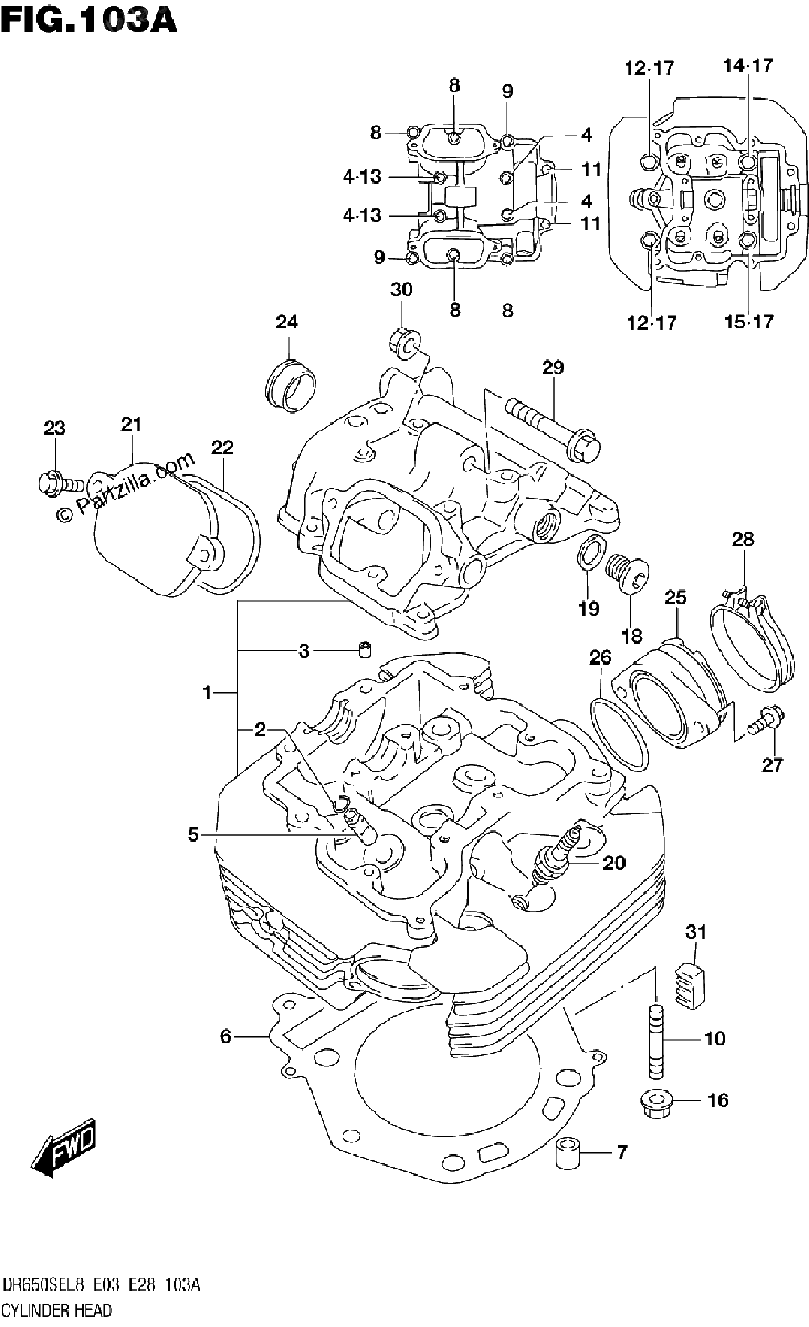 Diagrama de 103A CYLINDER HEAD