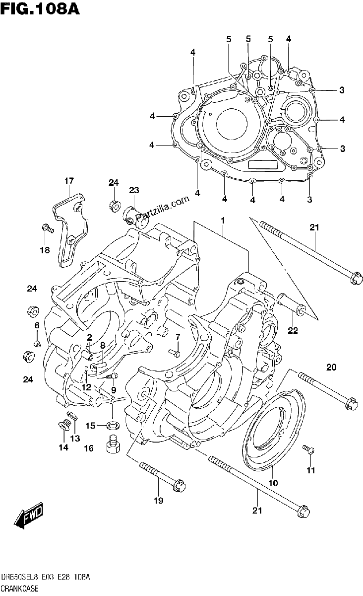 Diagrama de 108A CRANKCASE