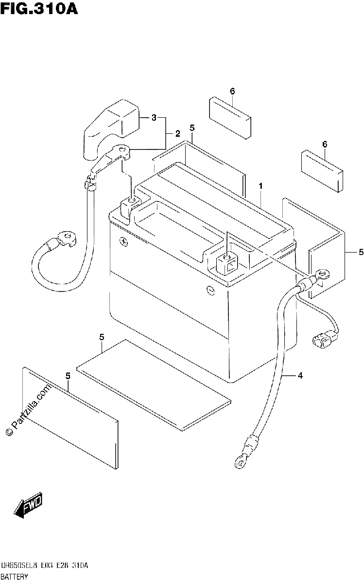 Diagrama de 310A BATTERY