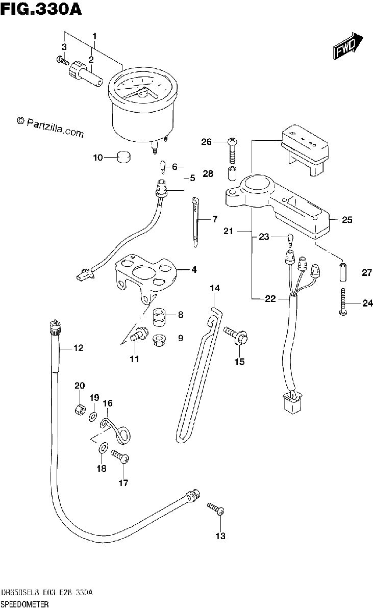 Diagrama de 330A SPEEDOMETER DR650SEL8 E03