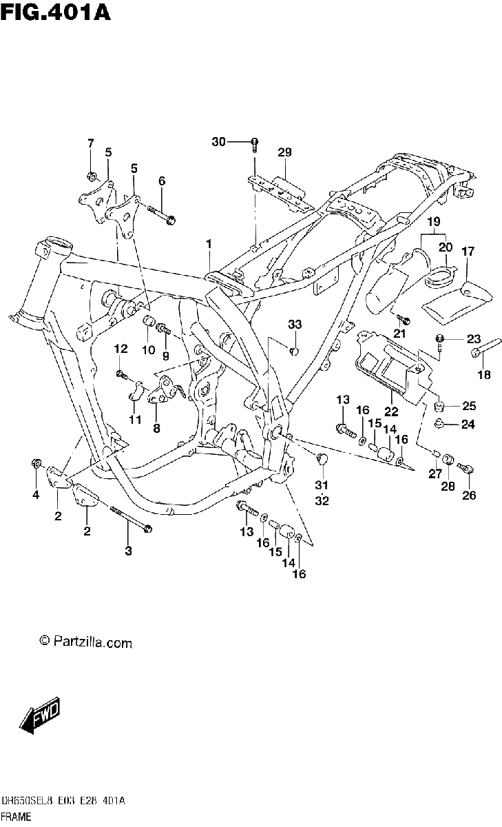 Diagrama de 401A FRAME DR650SEL8 E03