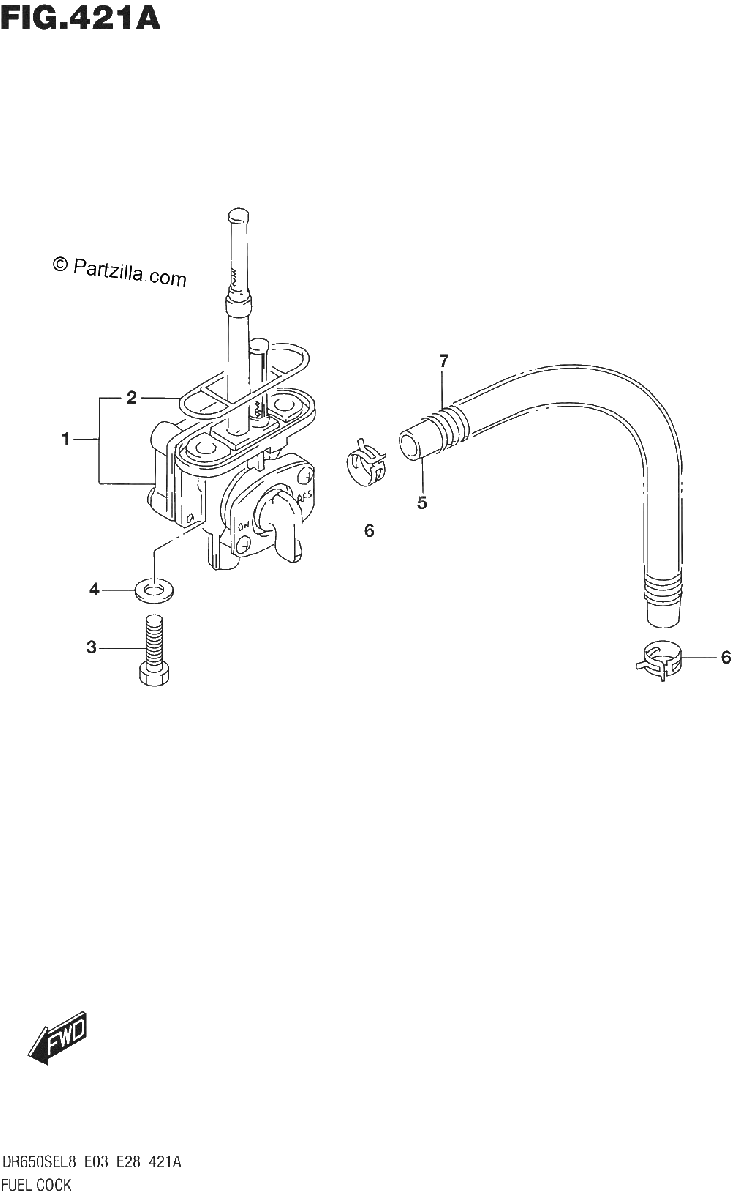 Diagrama de 421A FUEL COCK DR650SEL8 E03