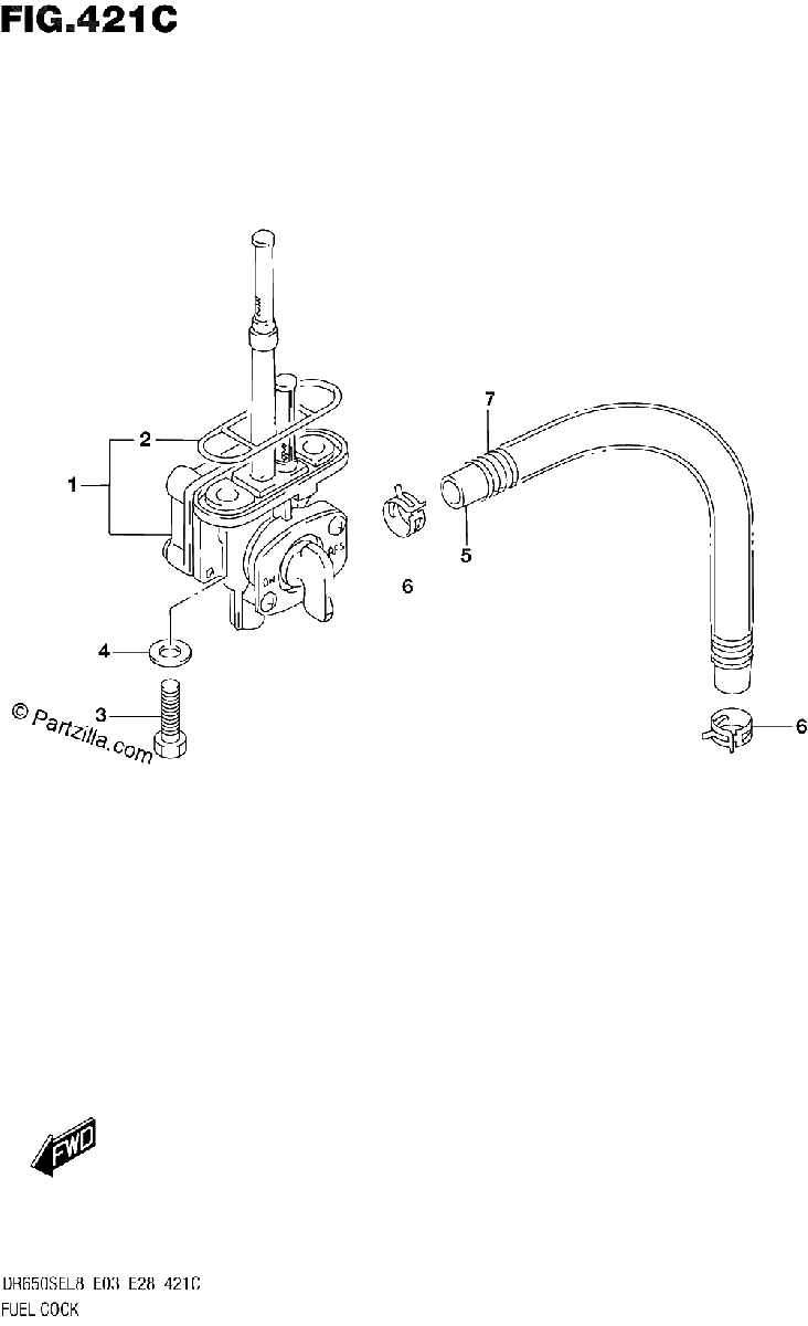 Diagrama de 421C FUEL COCK DR650SEL8 E33