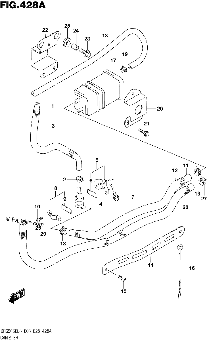 Diagrama de 428A CANISTER DR650SEL8 E33