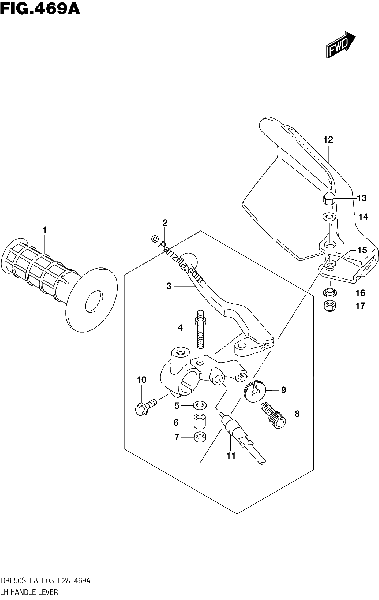 Diagrama de 469A LH HANDLE LEVER