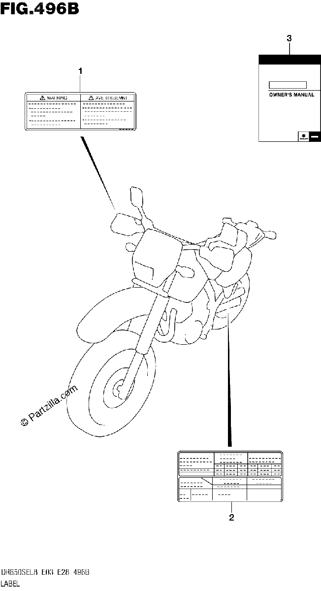 Diagrama de 496B LABEL DR650SEL8 E28