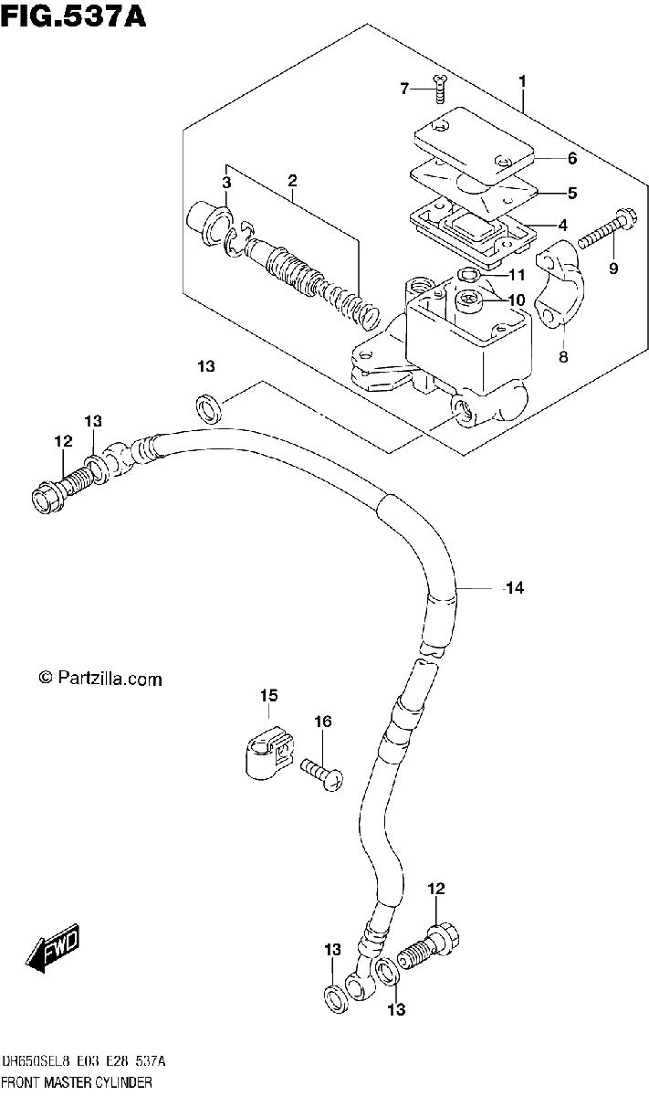 Diagrama de 537A FRONT MASTER CYLINDER