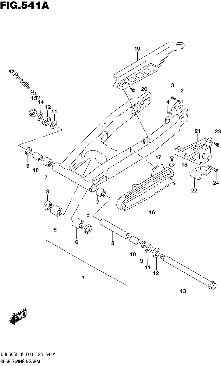 Diagrama de 541A REAR SWINGINGARM