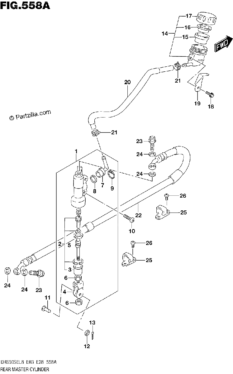 Diagrama de 558A REAR MASTER CYLINDER