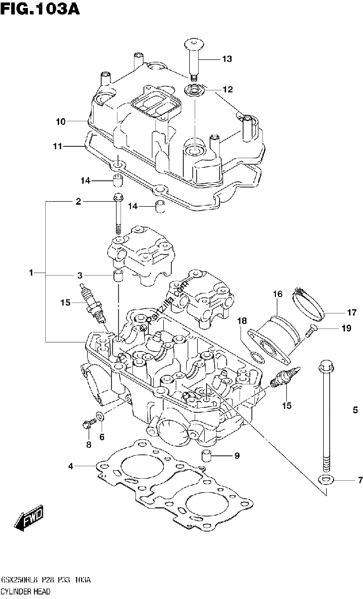 Diagrama de 103A CYLINDER HEAD
