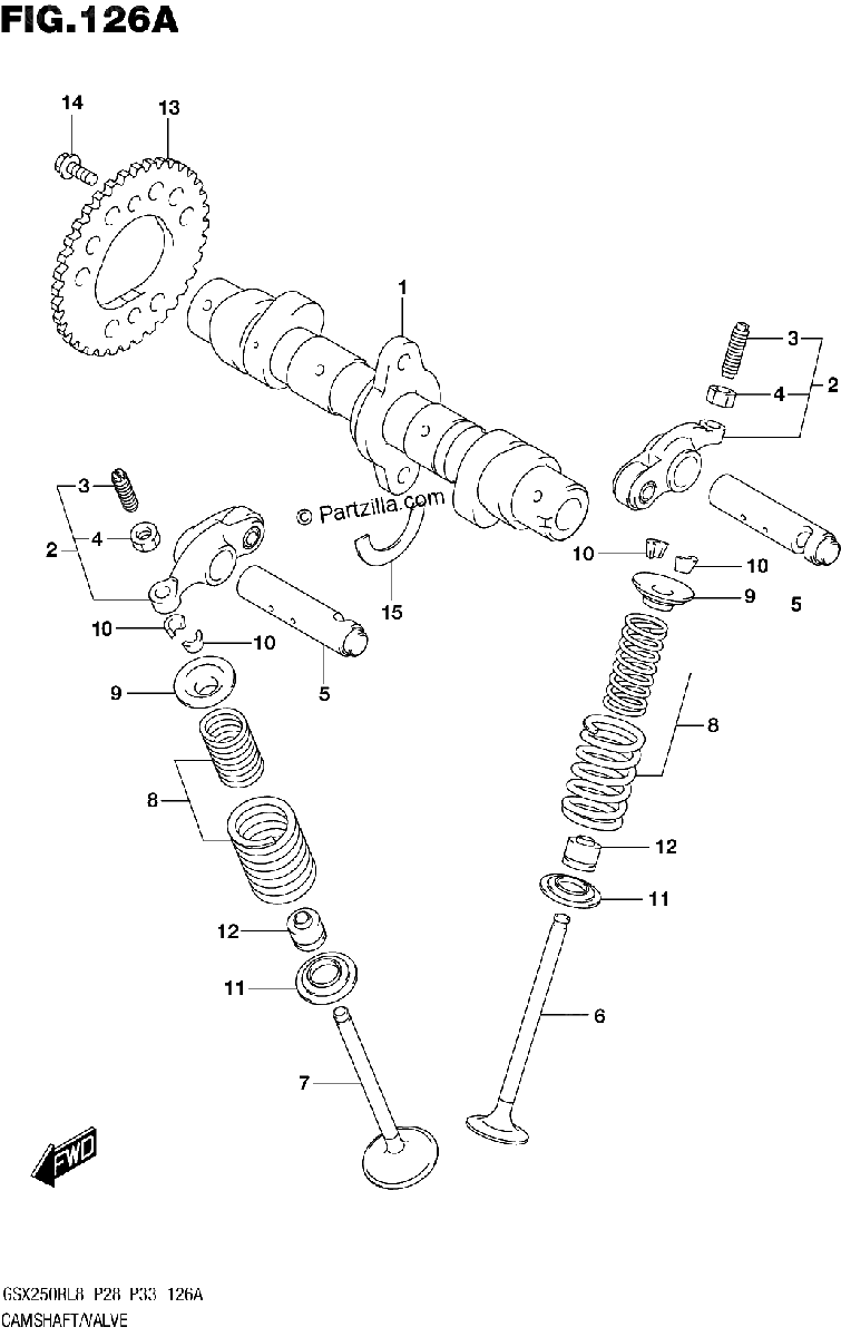 Diagrama de 126A CAMSHAFT VALVE