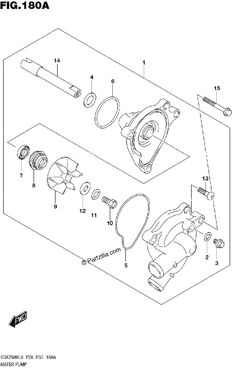 Diagrama de 180A WATER PUMP
