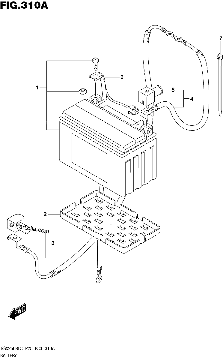Diagrama de 310A BATTERY