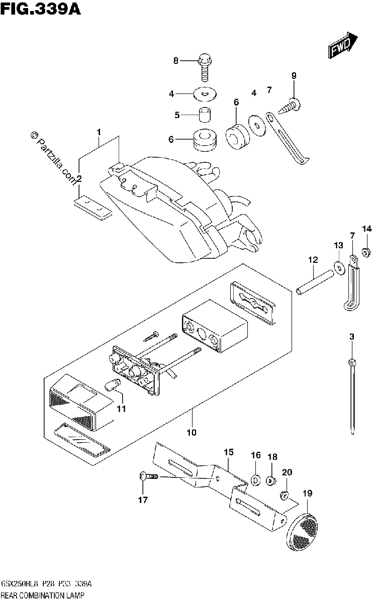 Diagrama de 339A REAR COMBINATION LAMP