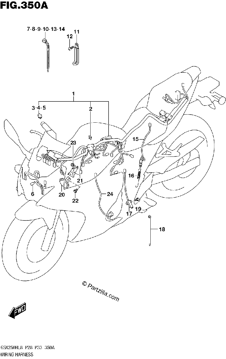 Diagrama de 350A WIRING HARNESS