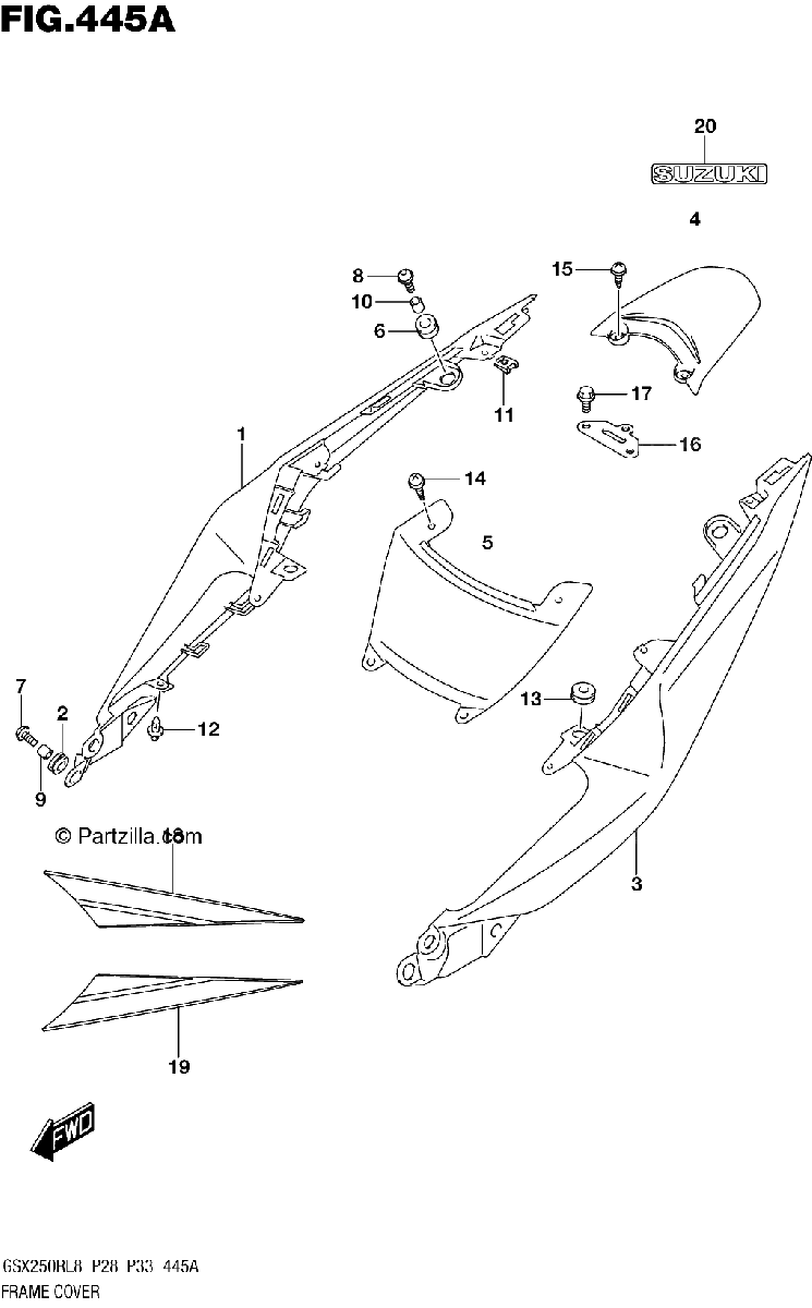 Diagrama de 445A FRAME COVER