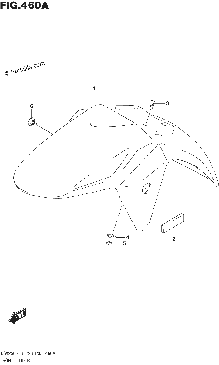 Diagrama de 460A FRONT FENDER