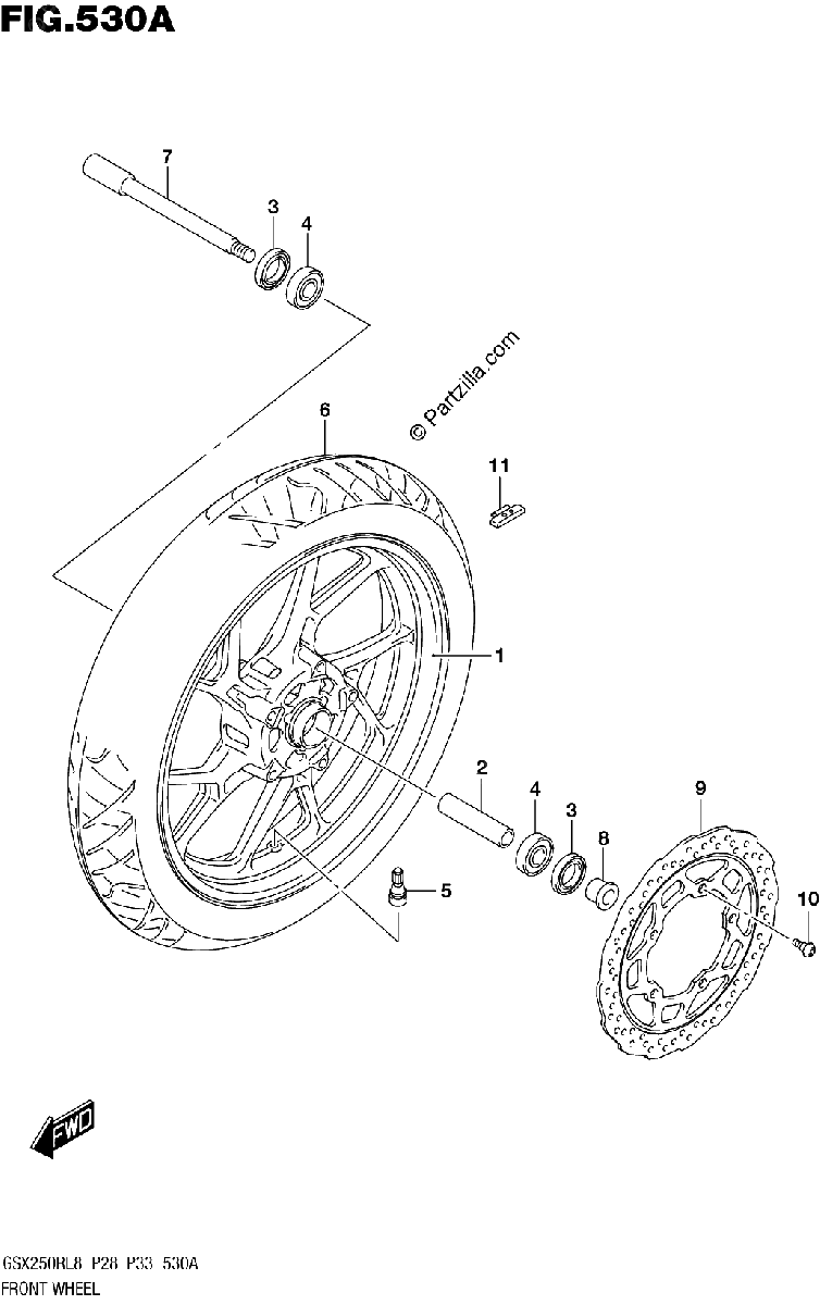 Diagrama de 530A FRONT WHEEL