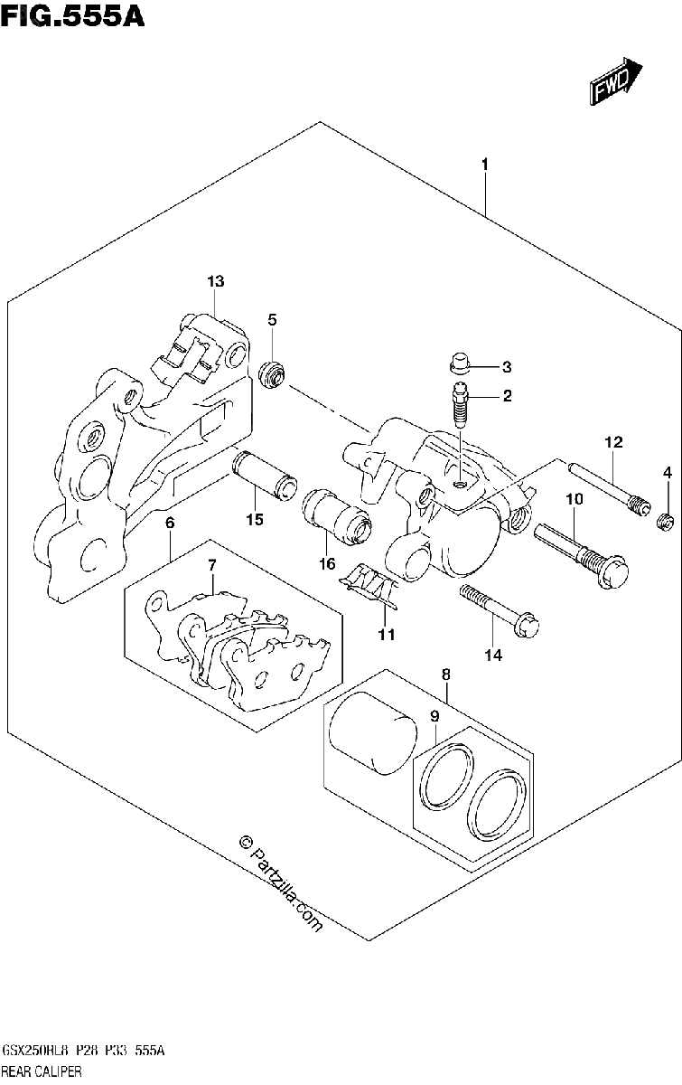 Diagrama de 555A REAR CALIPER