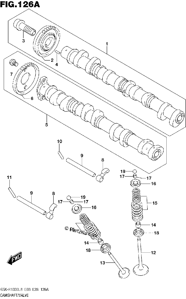 Diagrama de 126A CAMSHAFT VALVE