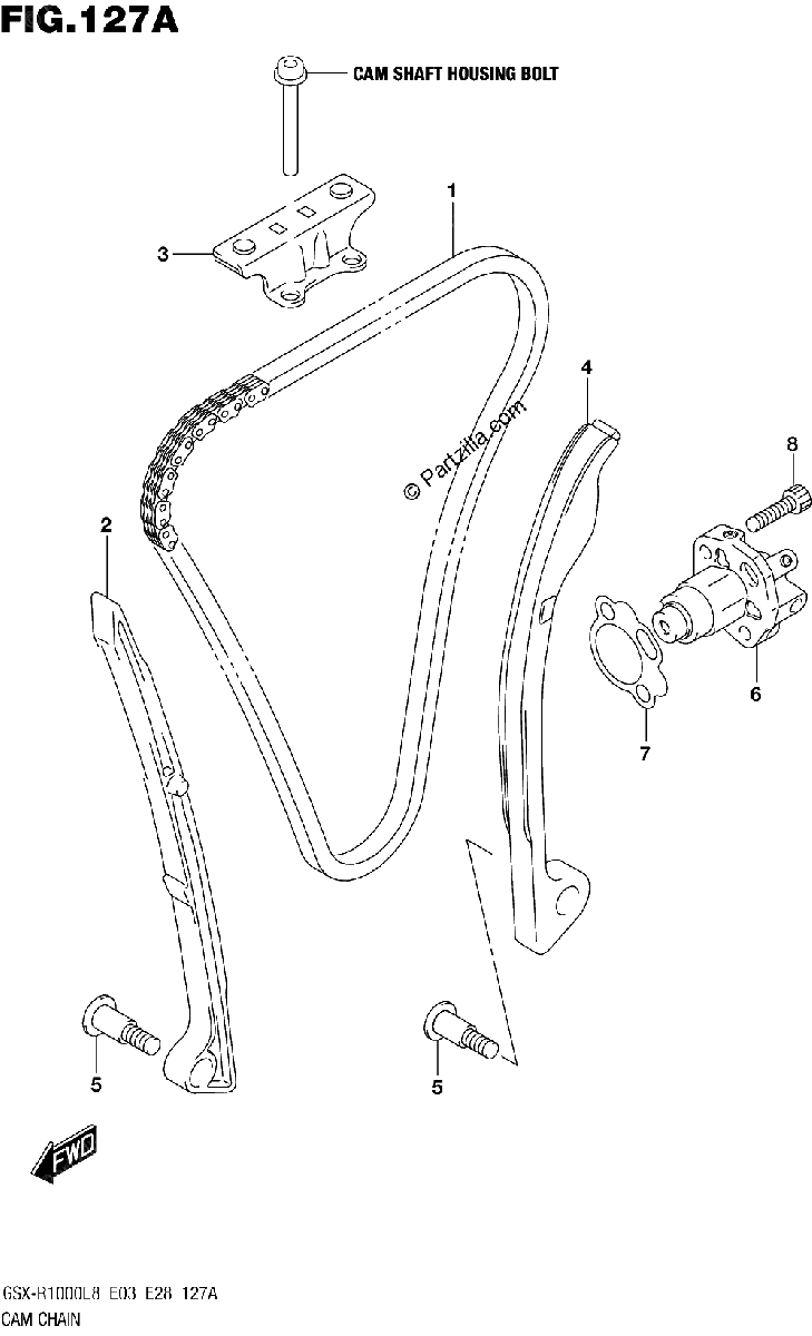 Diagrama de 127A CAM CHAIN