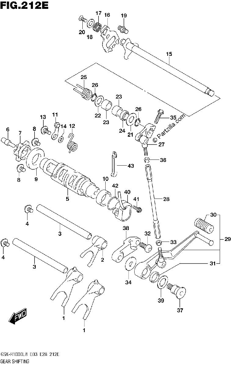 Diagrama de 212E GEAR SHIFTING GSX R1000AL8 E33