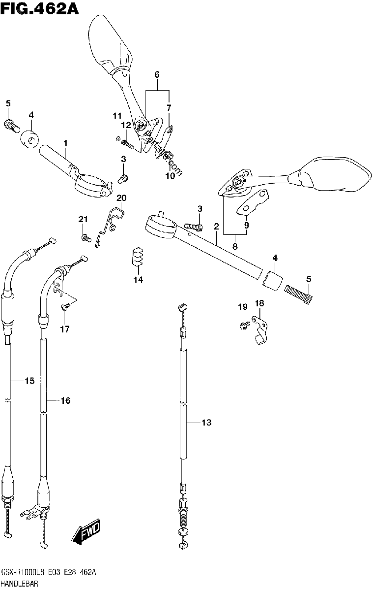 Diagrama de 462A HANDLEBAR