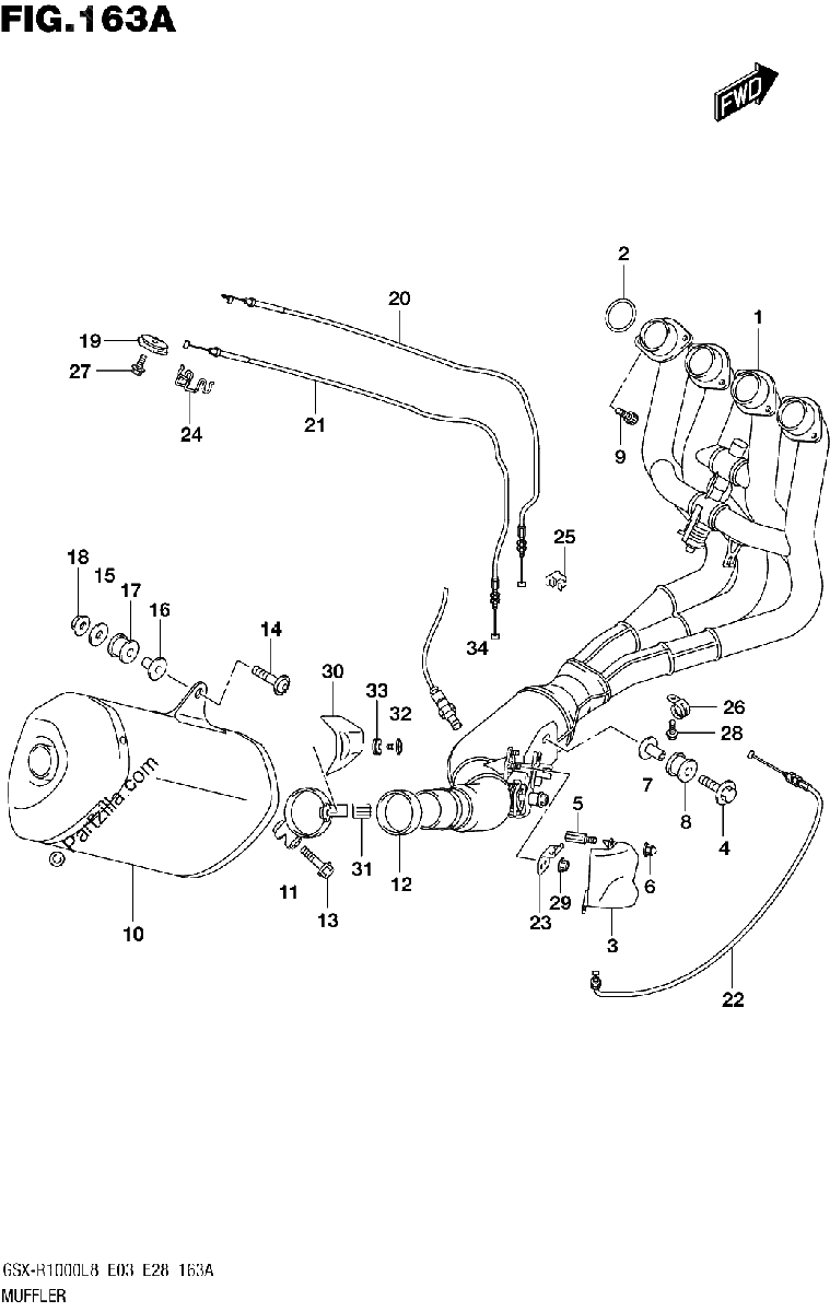 Diagrama de 163A MUFFLER