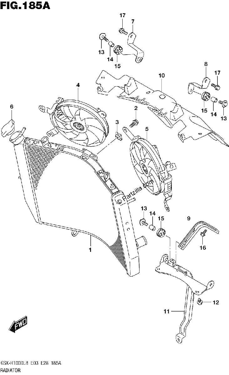 Diagrama de 185A RADIATOR
