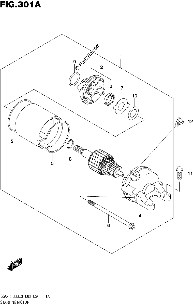 Diagrama de 301A STARTING MOTOR
