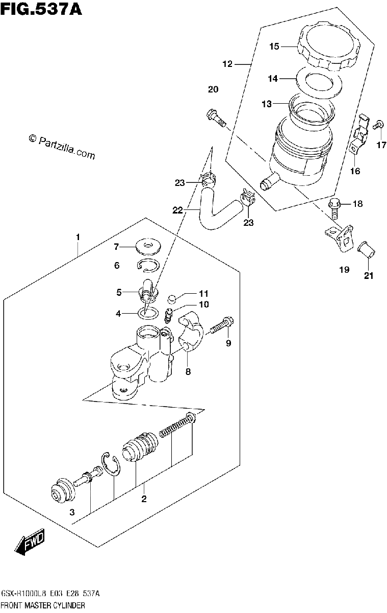 Diagrama de 537A FRONT MASTER CYLINDER