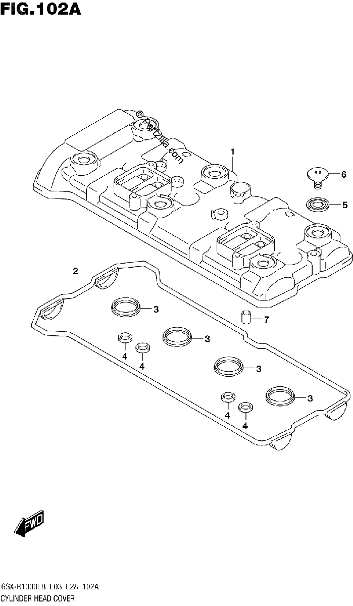 Diagrama de CYLINDER HEAD COVER