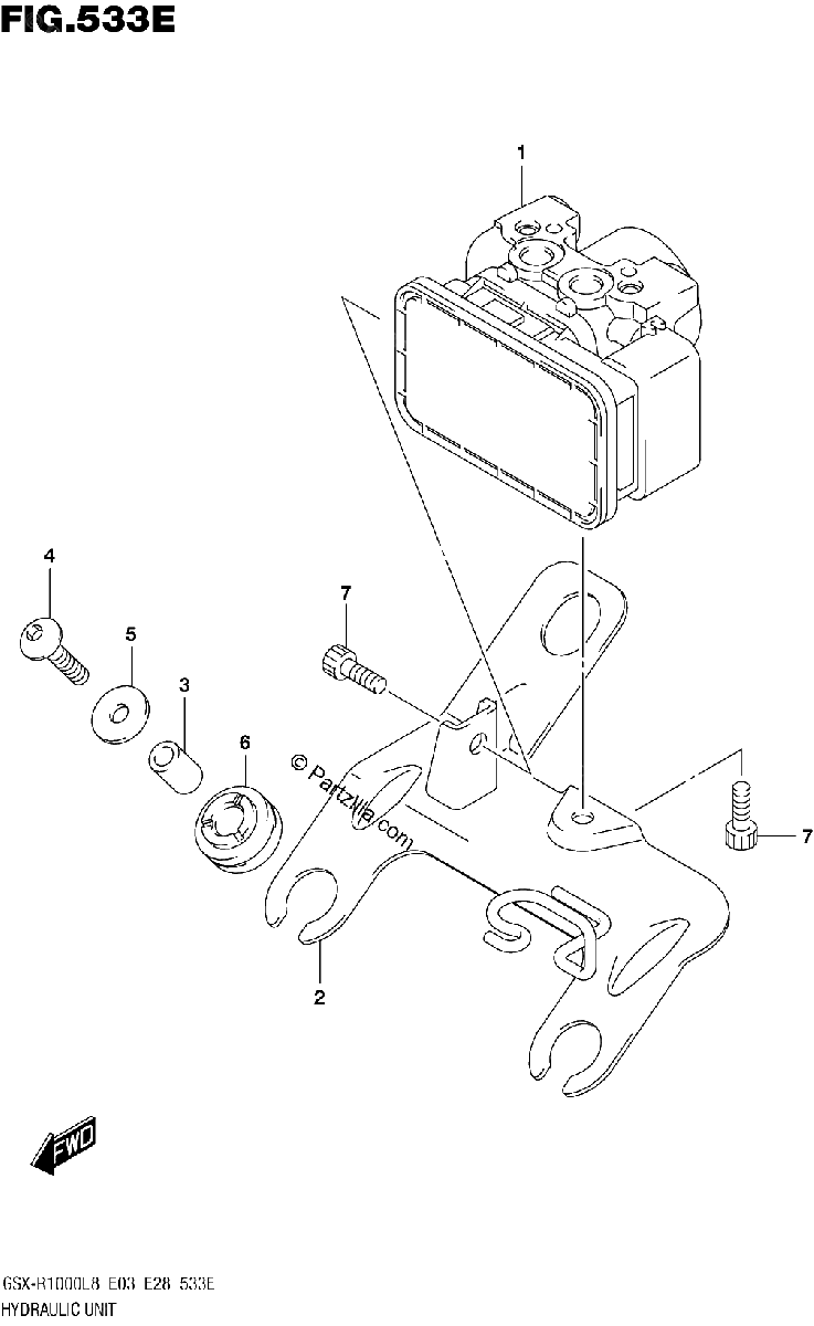 Diagrama de HYDRAULIC UNIT GSX R1000RZAL8 E28