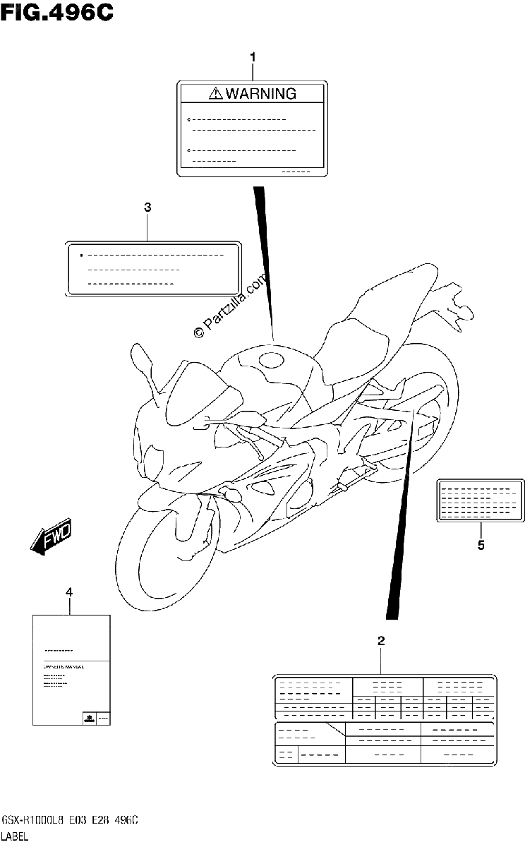 Diagrama de LABEL GSX R1000AL8 E03