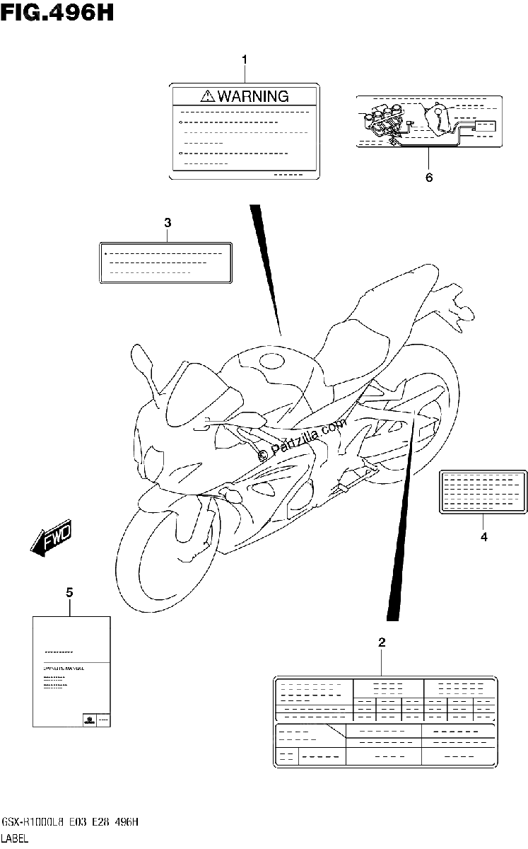 Diagrama de LABEL GSX R1000RZAL8 E33