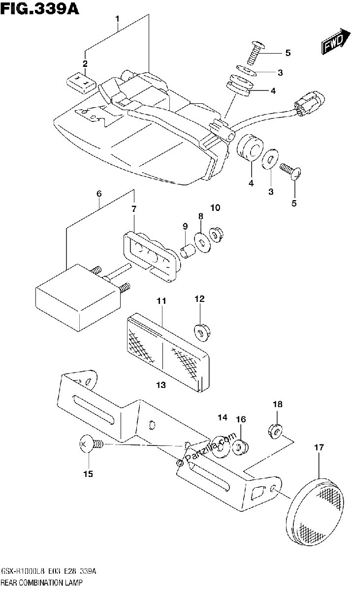 Diagrama de REAR COMBINATION LAMP