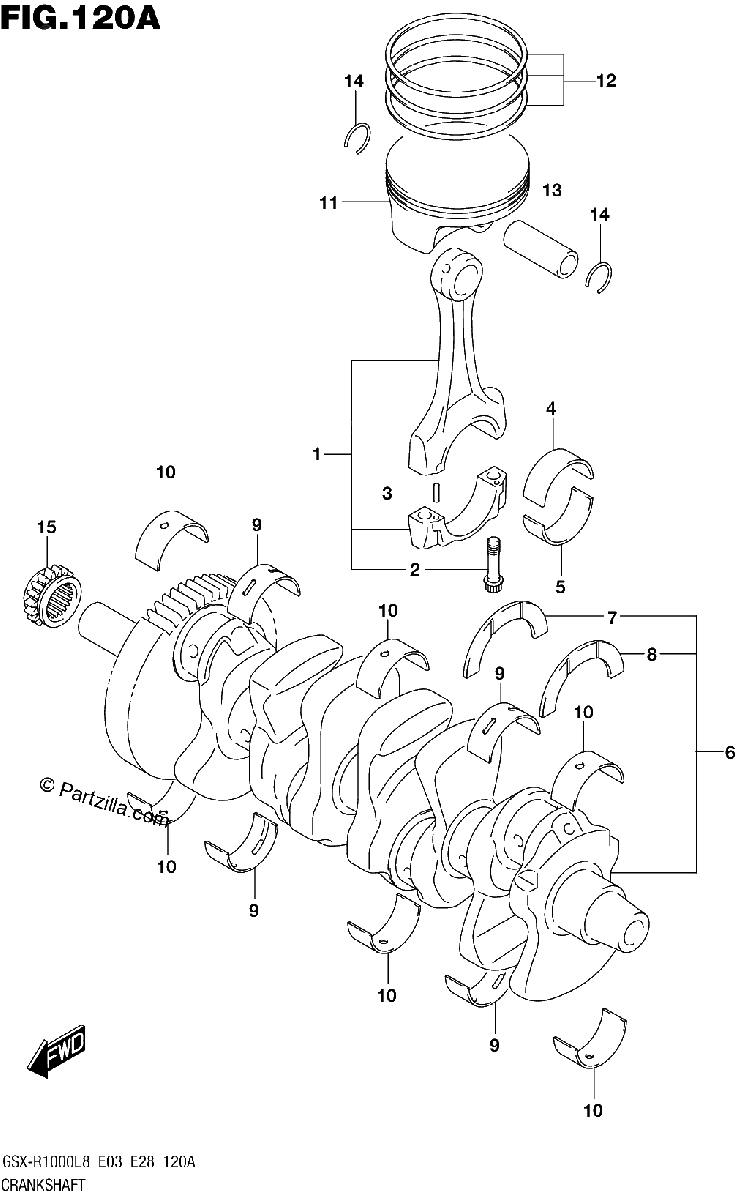Diagrama de 120A CRANKSHAFT