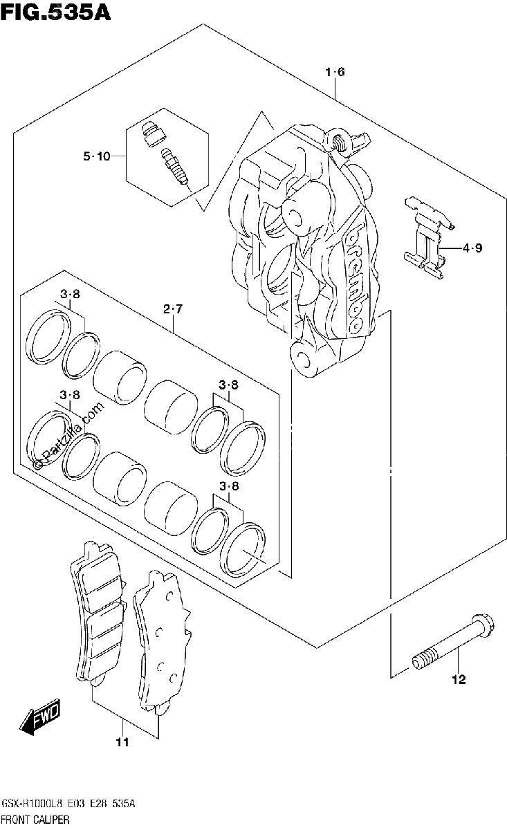 Diagrama de FRONT CALIPER