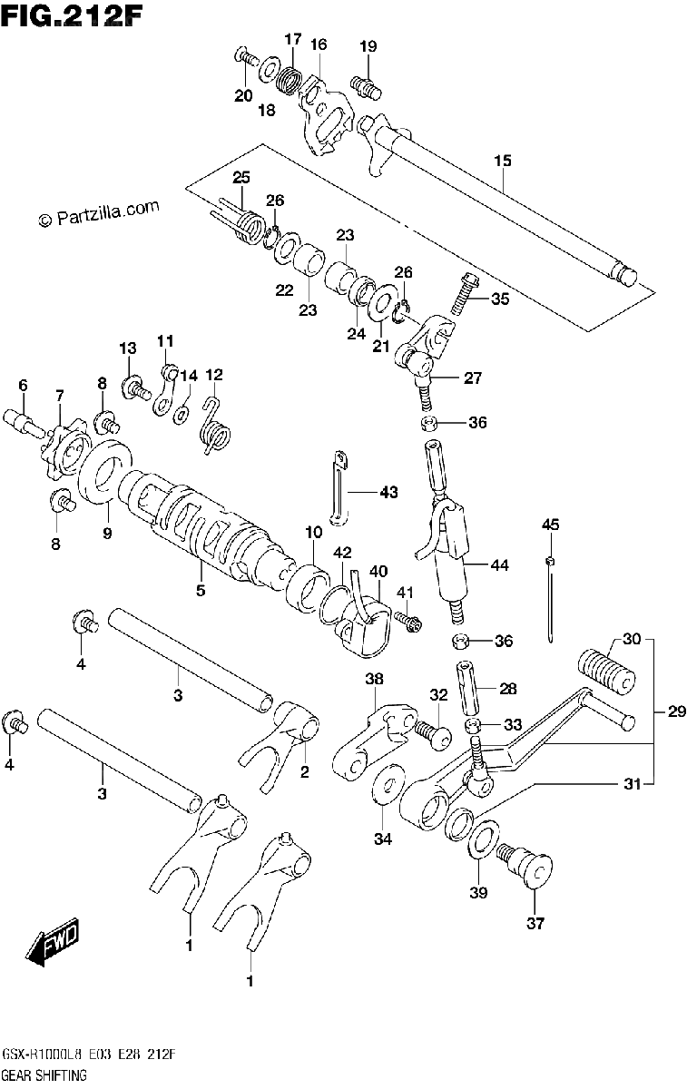 Diagrama de GEAR SHIFTING GSX R1000RZAL8 E03