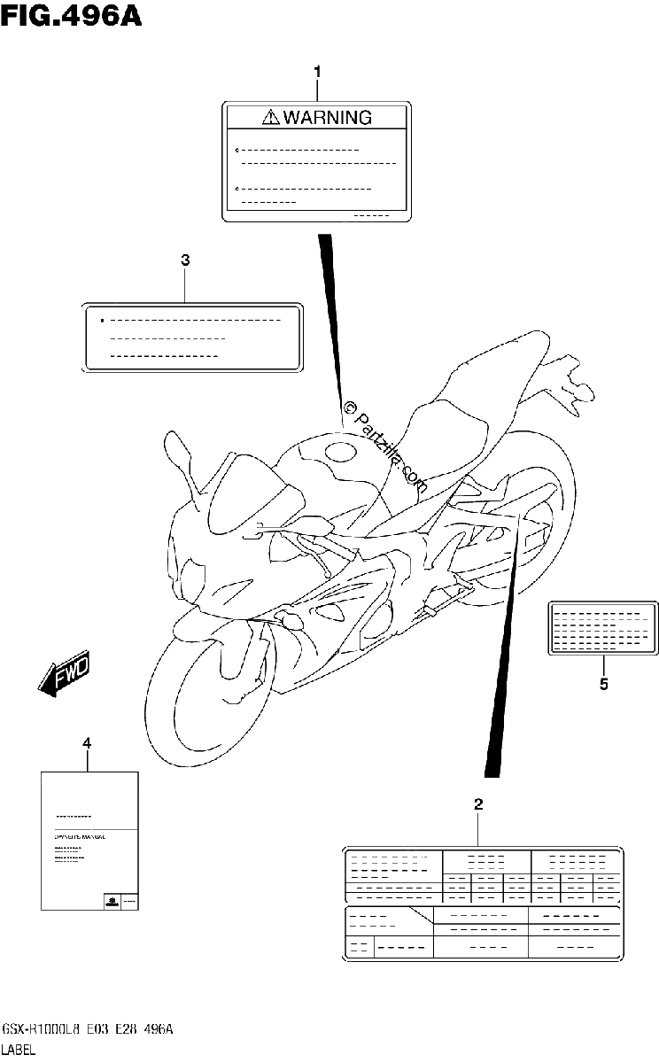 Diagrama de LABEL GSX R1000L8 E03