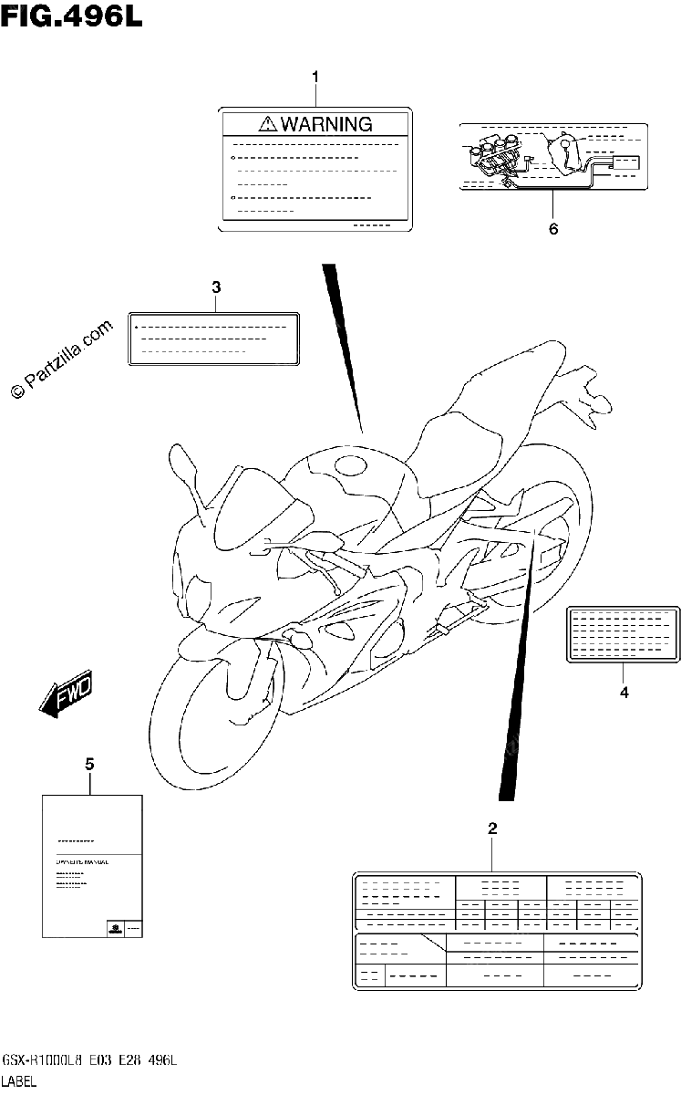 Diagrama de LABEL GSX R1000RAL8 E33