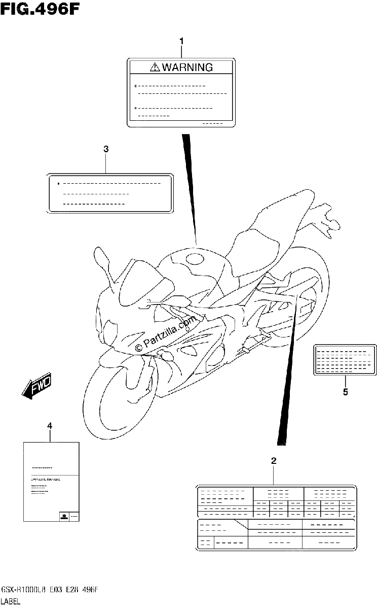 Diagrama de LABEL GSX R1000RZAL8 E03