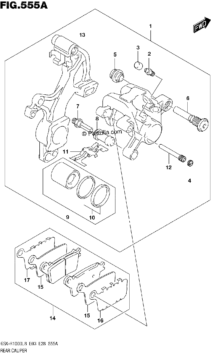 Diagrama de REAR CALIPER