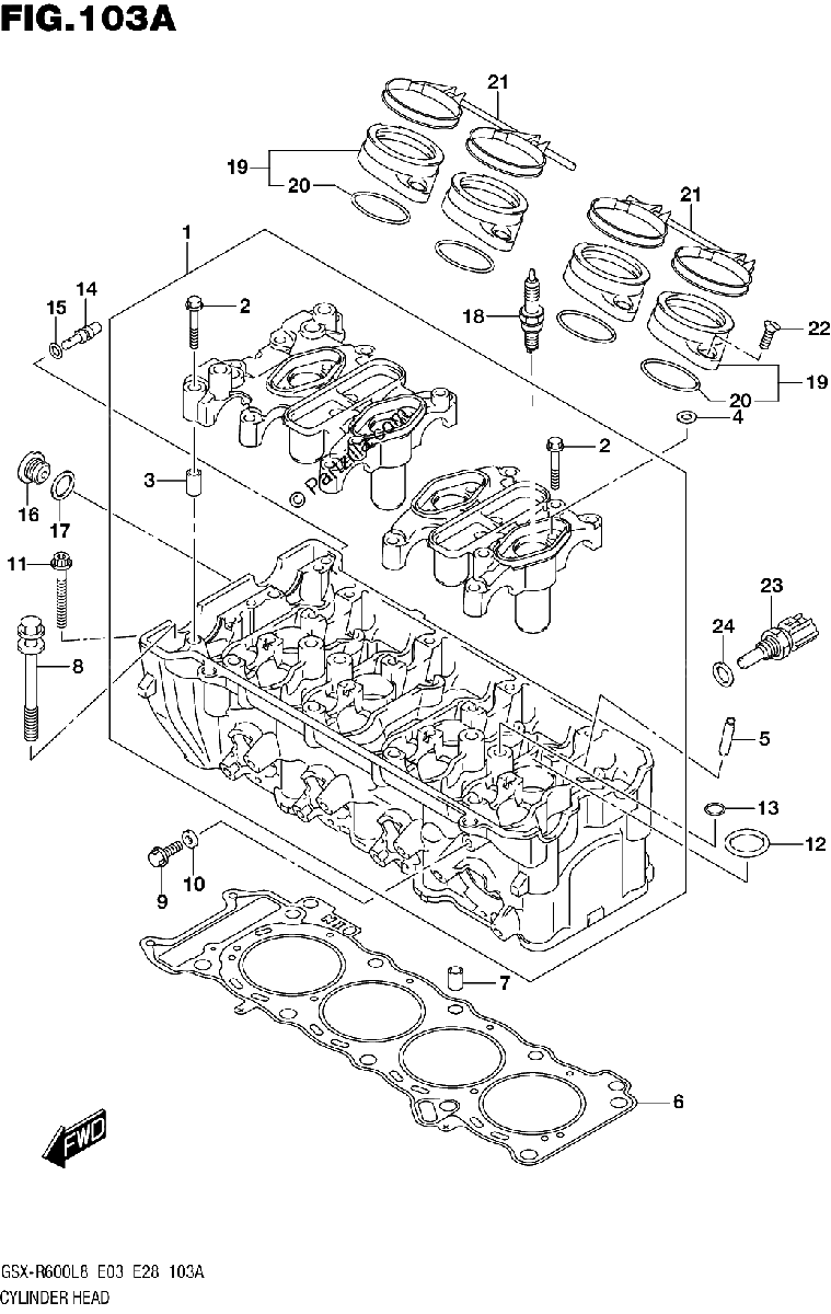 Diagrama de 103A CYLINDER HEAD