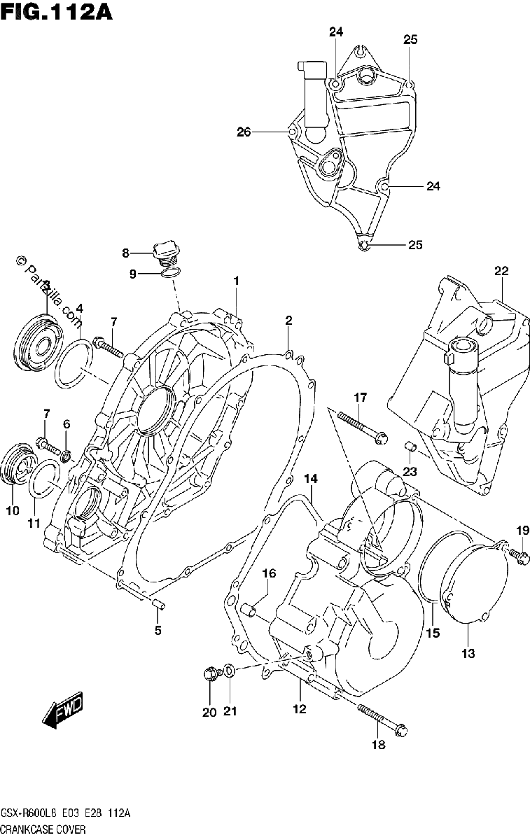 Diagrama de 112A CRANKCASE COVER