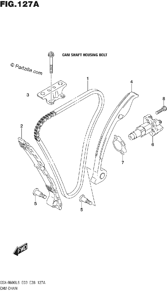 Diagrama de 127A CAM CHAIN