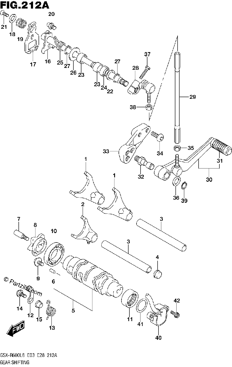 Diagrama de 212A GEAR SHIFTING