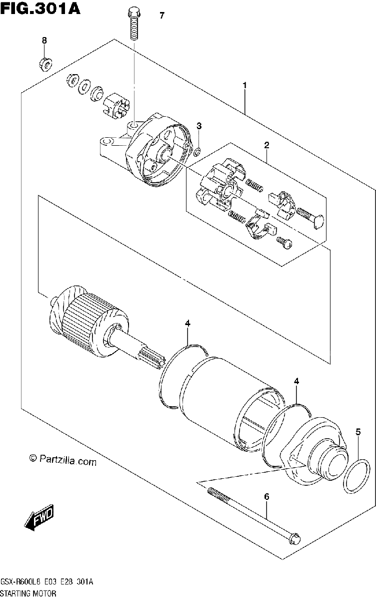 Diagrama de 301A STARTING MOTOR